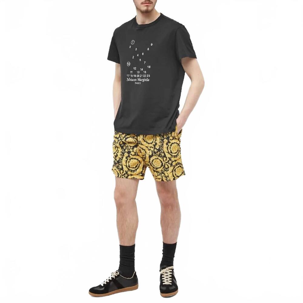 NEW VERSACE swim shorts in gold and print